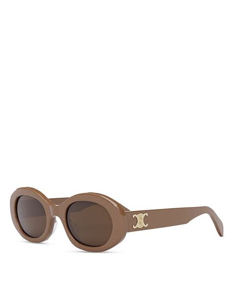 celine sunglasses gold oval|celine triomphe 52mm oval sunglasses.